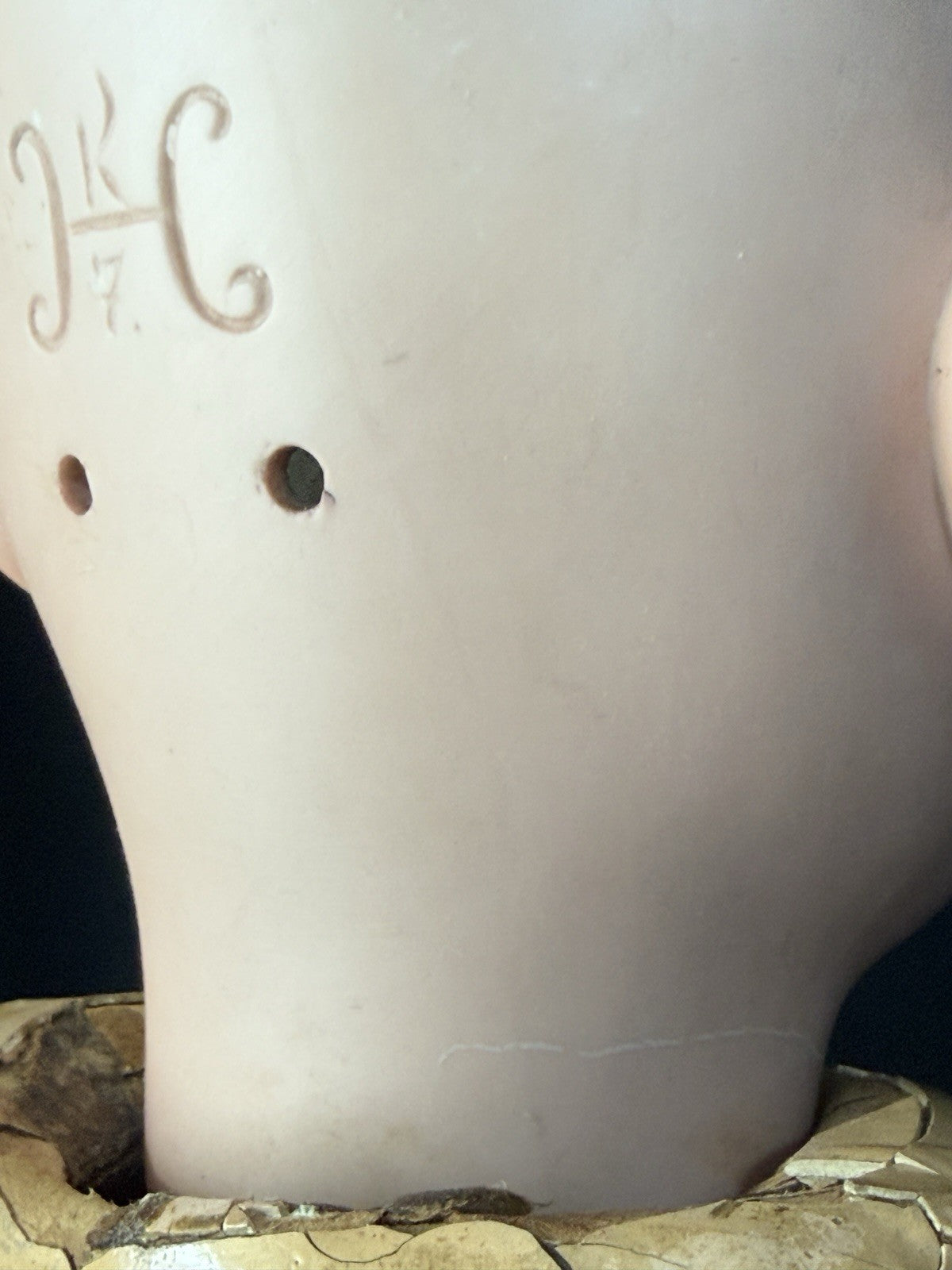 Antique German Karl Hartmann 28” Doll Bisque Head Composition Body-Damaged