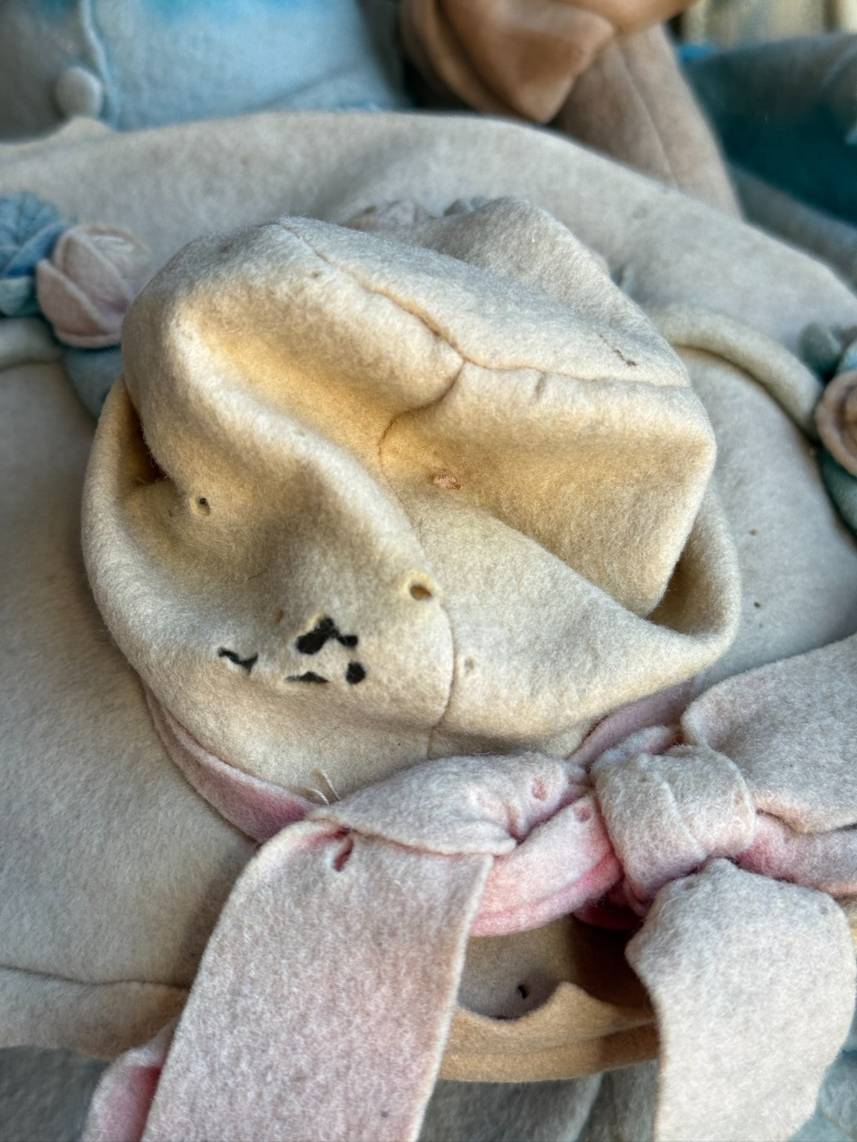 Vintage Italian 24.5” Lenci Artdeco French Boudoir Felt Cloth Character Doll