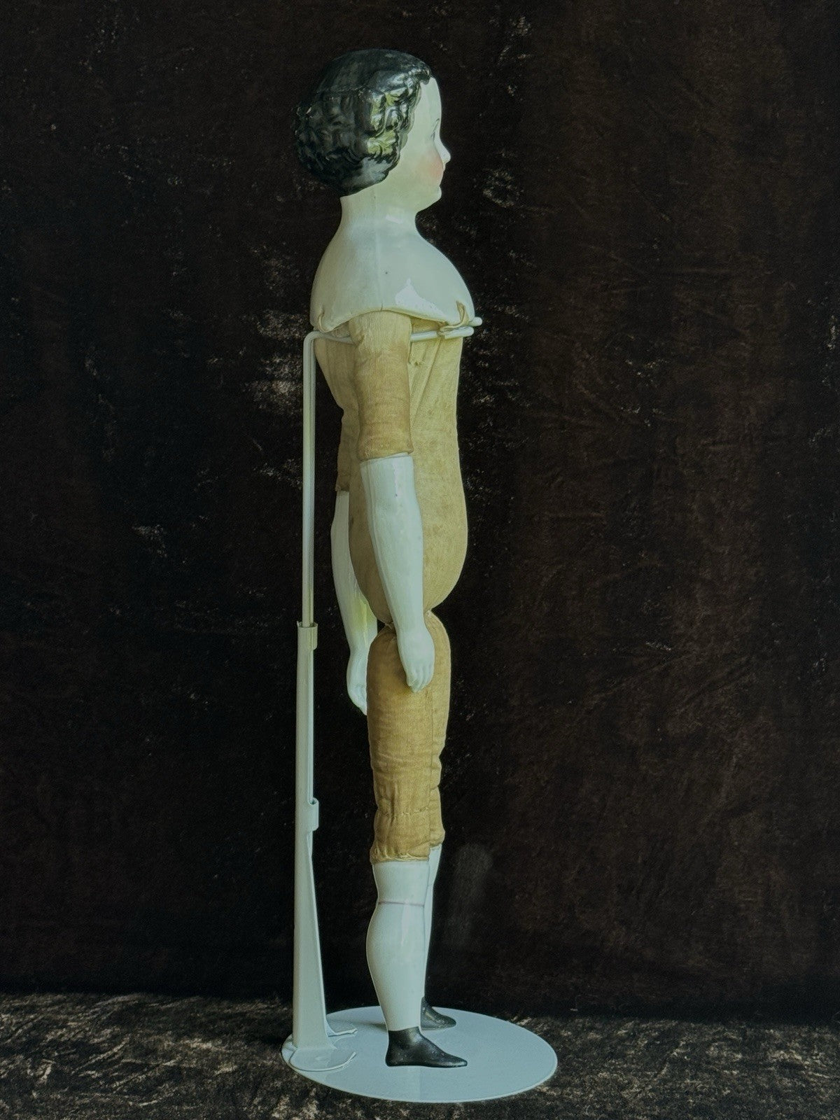 Antique German 16” Flat Top Highbrow China Shoulder Head Doll