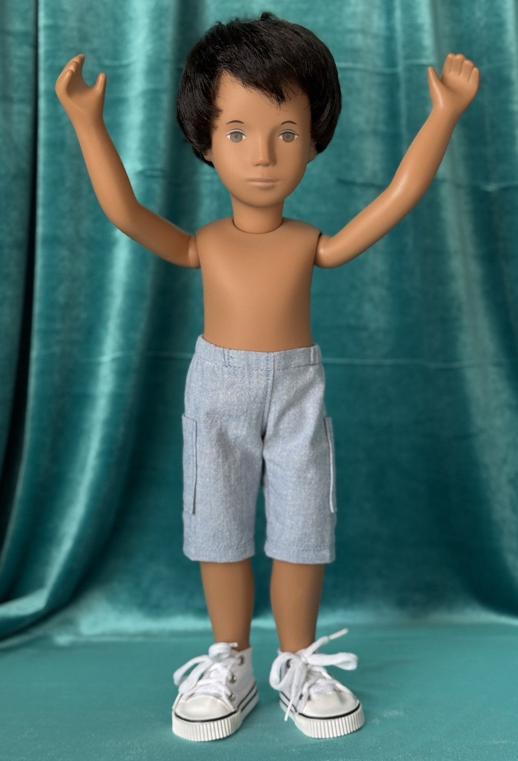 Collectible England Vinyl Sasha Gregor Brunette Boy Doll; Redressed