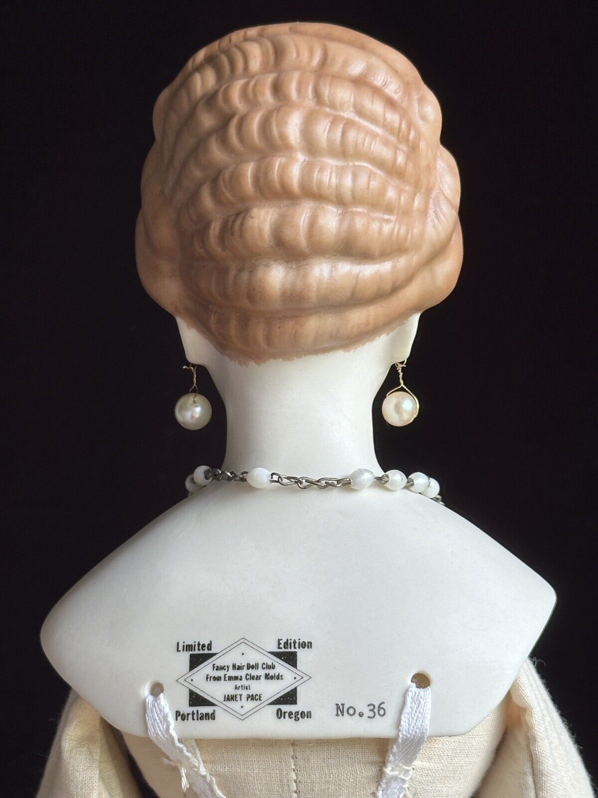 Vintage 20.25” Porcelain Fancy Parian China Doll by Janet Pace Emma Clear Mold