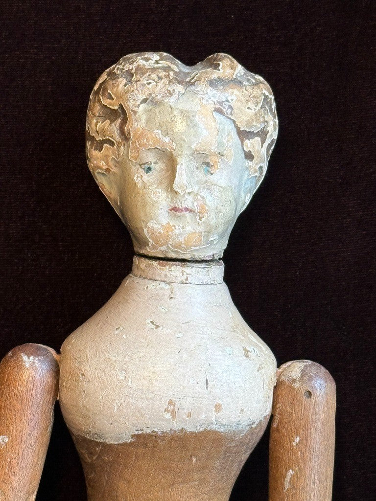 Antique American Mason & Taylor 11.5” Wood Metal Doll