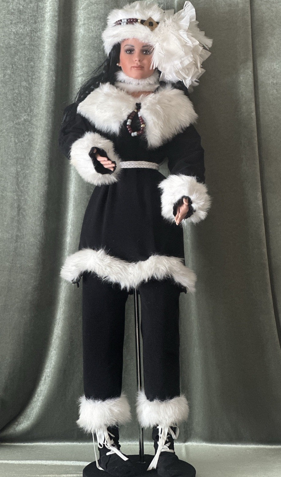 Porcelain 42” Doll “Moon Dance & Lil’ Spirit” by Rustie & Donna Rubert COA/Stand