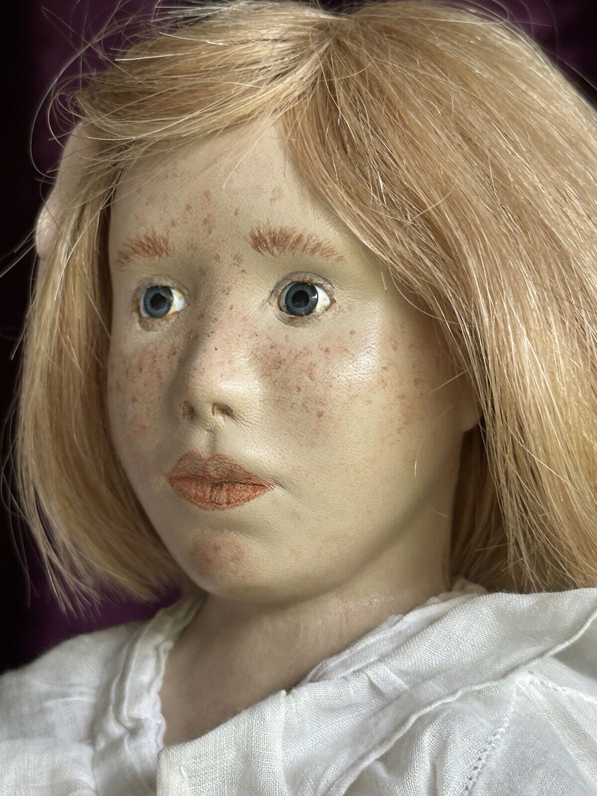 Very Rare OOAK 15.5” French Artist Malou Ancelin Leather Handmade Signed Doll