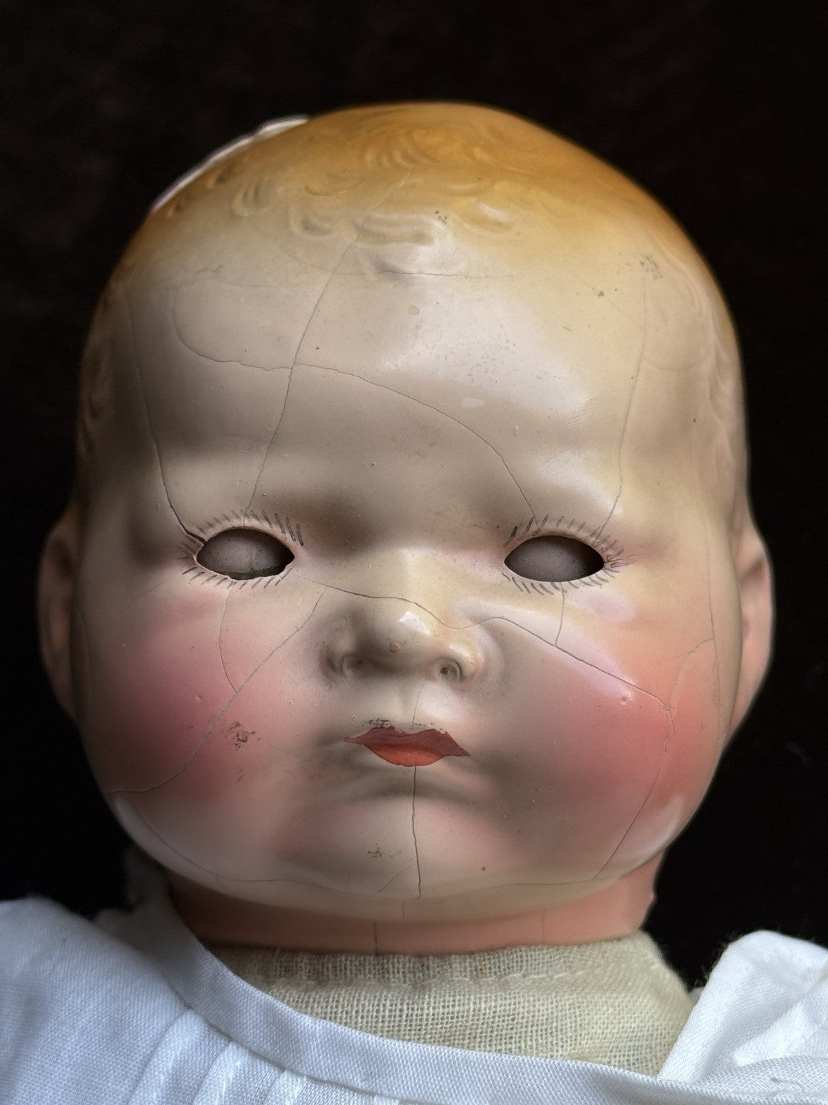 2 Rare Antique American Character Teenie Weenie Composition Cloth Baby Dolls