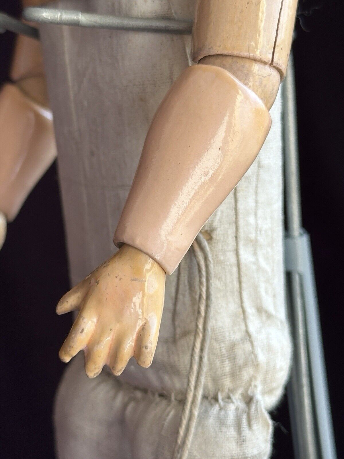 Antique German 14” Carl Bergner 3-Faces Multifaceted Bisque Head Doll
