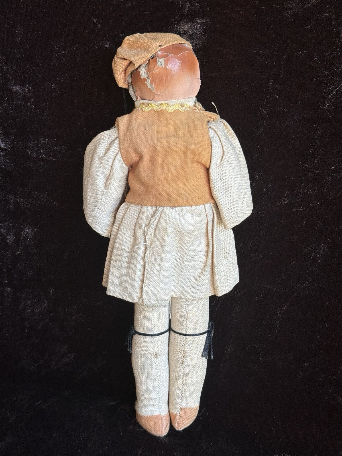 Lot of 2 Antique Composition Cloth Doll In Traditional Greek Costumes
