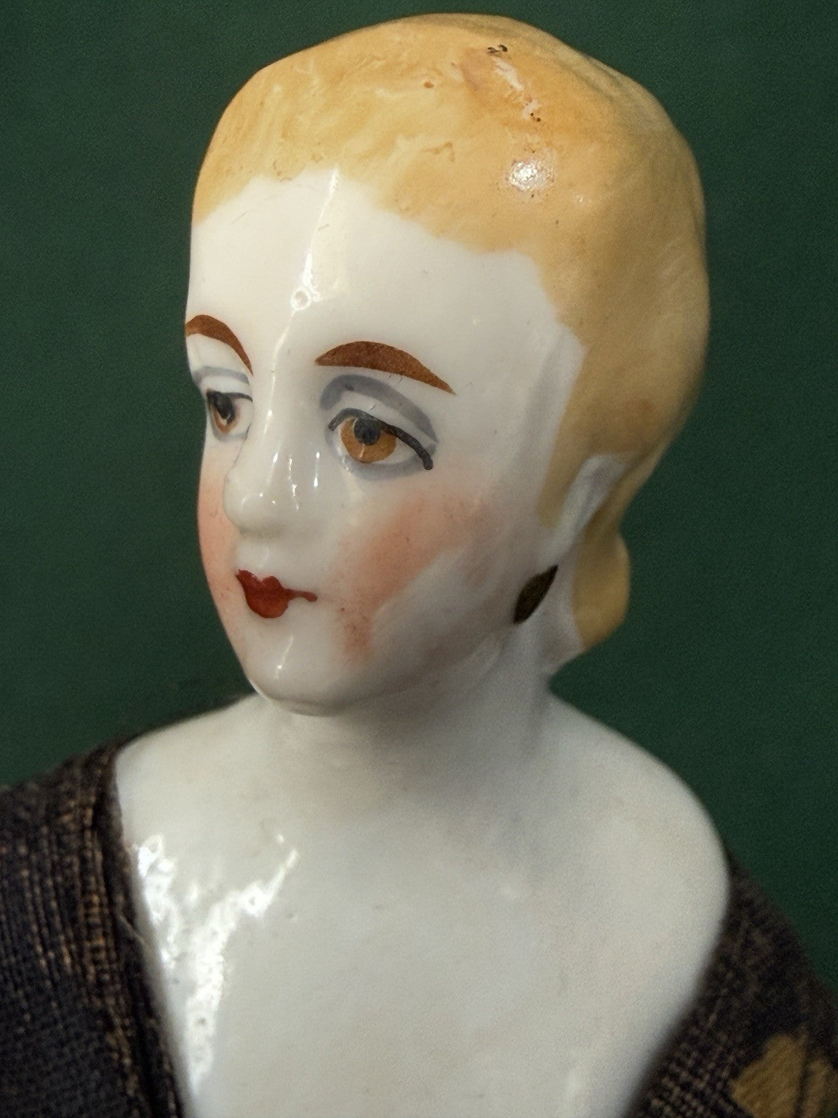 Antique German Pin Cushion Half Doll With Dress