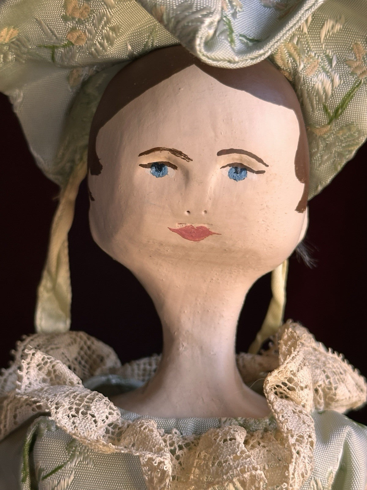 Hand-Carved 16.5” Peg-Jointed Grodnertal Style Wooden Reproduction Doll