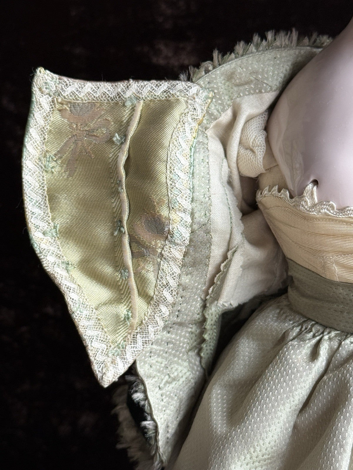 Vintage 16.5” Emma Clear Fanny Elssler China Head Doll with Molded Bun