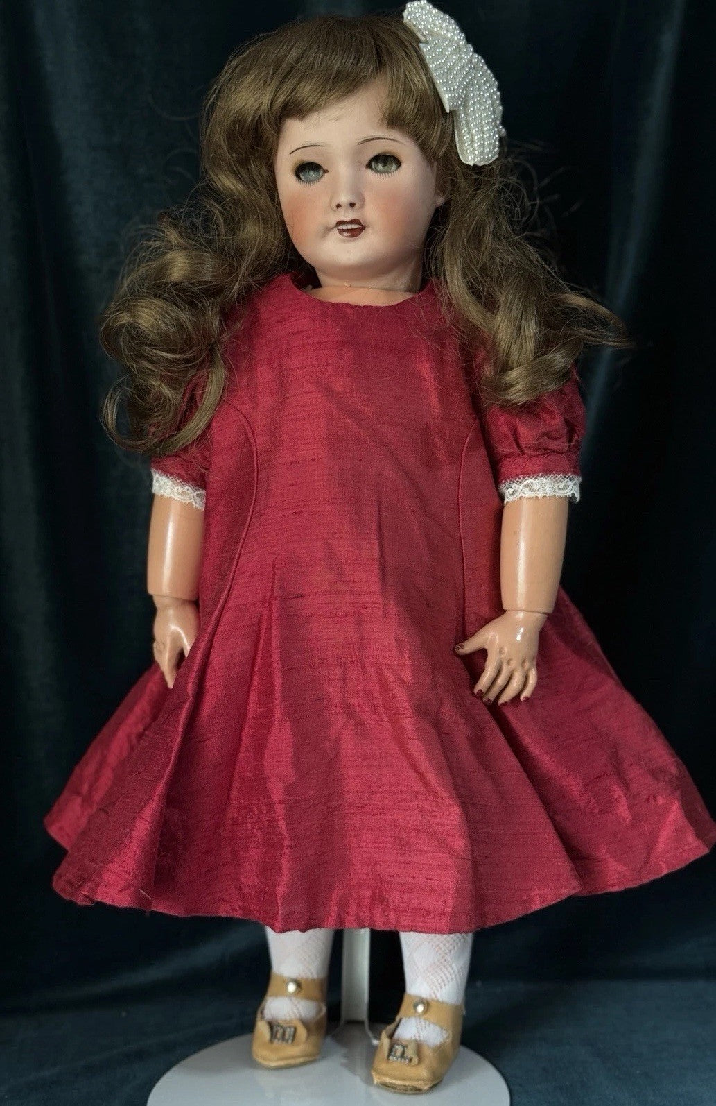 Antique French 20” Unis Mold 301 Bisque Head Composition Body Doll