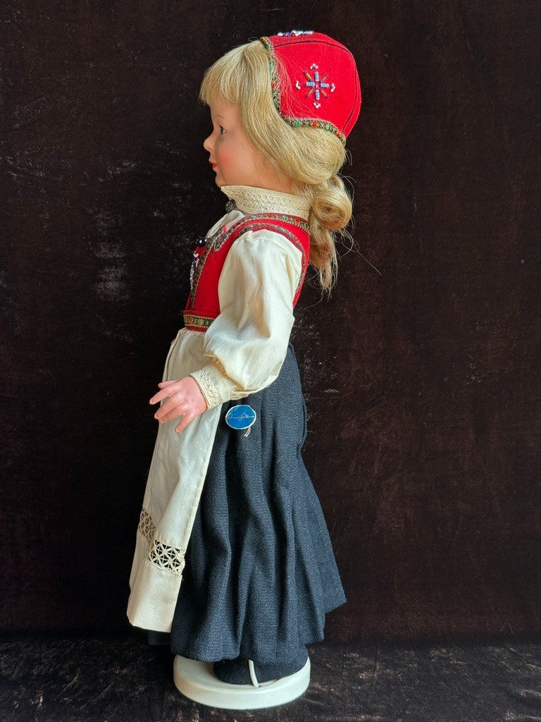 Lot of 2 Vintage Norwegian Ronnaug Petterssen Celluloid and Felt Dolls