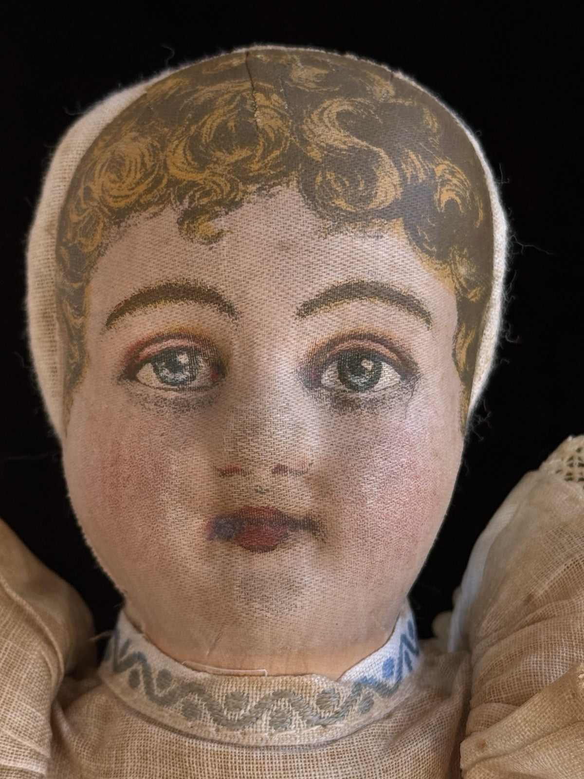 Antique American 13.5" Bruckner Babyland Lithograph Rag Doll
