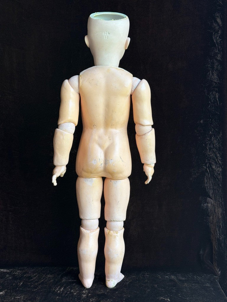 Antique German 27” Hertel Schwab 136 Bisque Head Doll