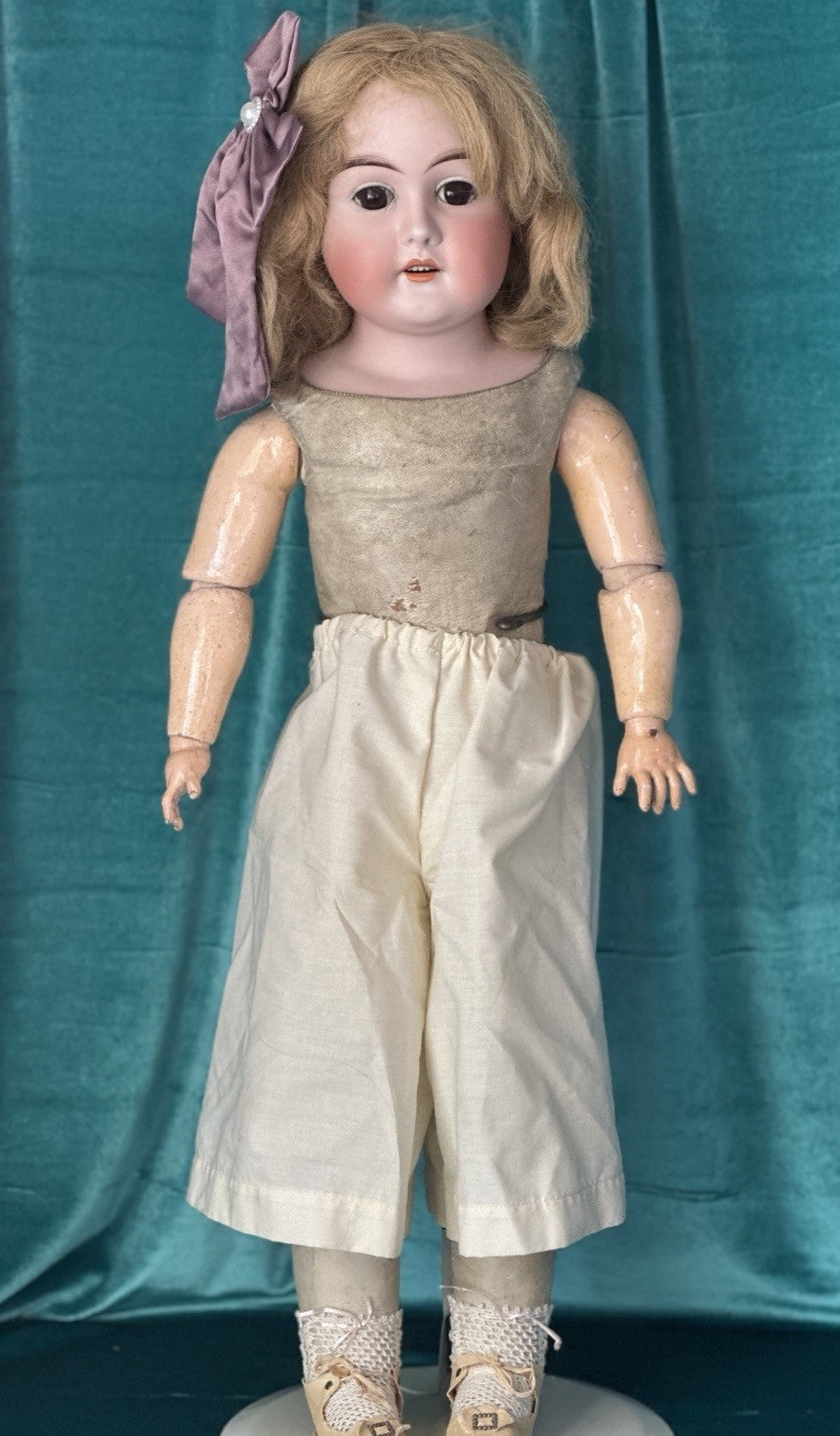 Antique German Heinrich  Handwerck Bisque Head Leather Body 27” Doll Mold 139 31