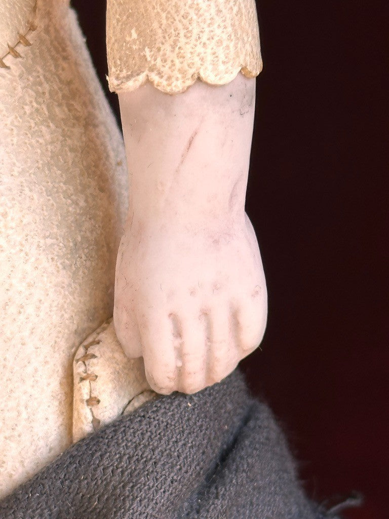 Antique German 14” Gebruder Heubach Pouty Bisque Shoulder Head Boy Doll