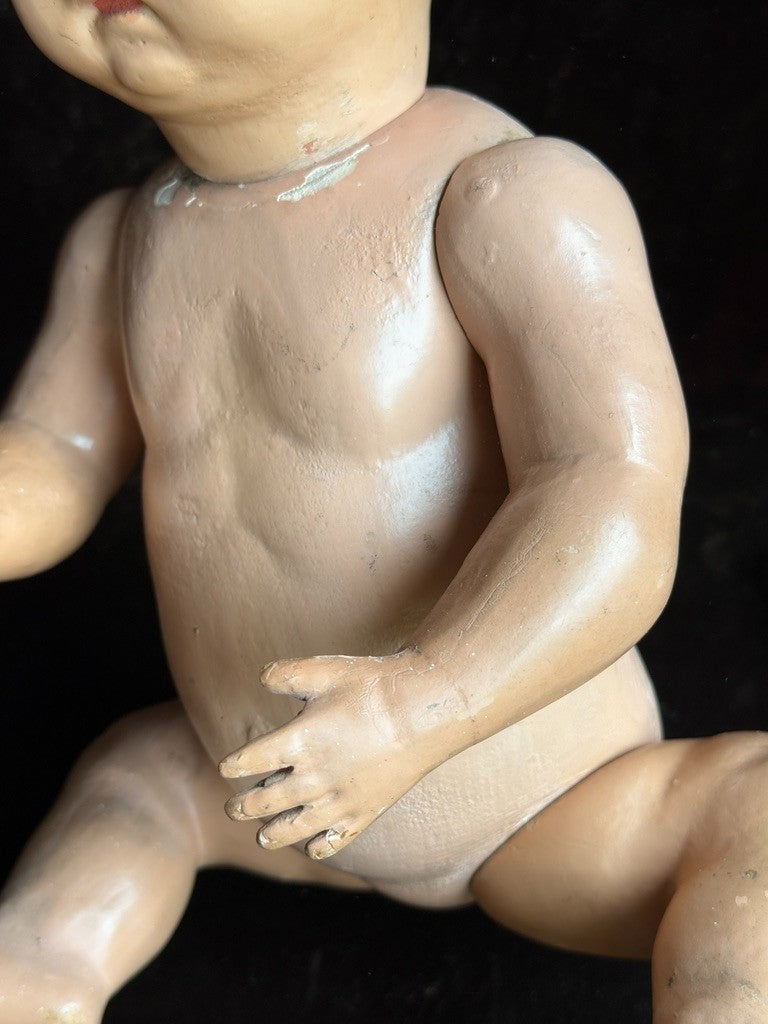 Antique American 14.5” Schoenhut Wooden Baby Doll