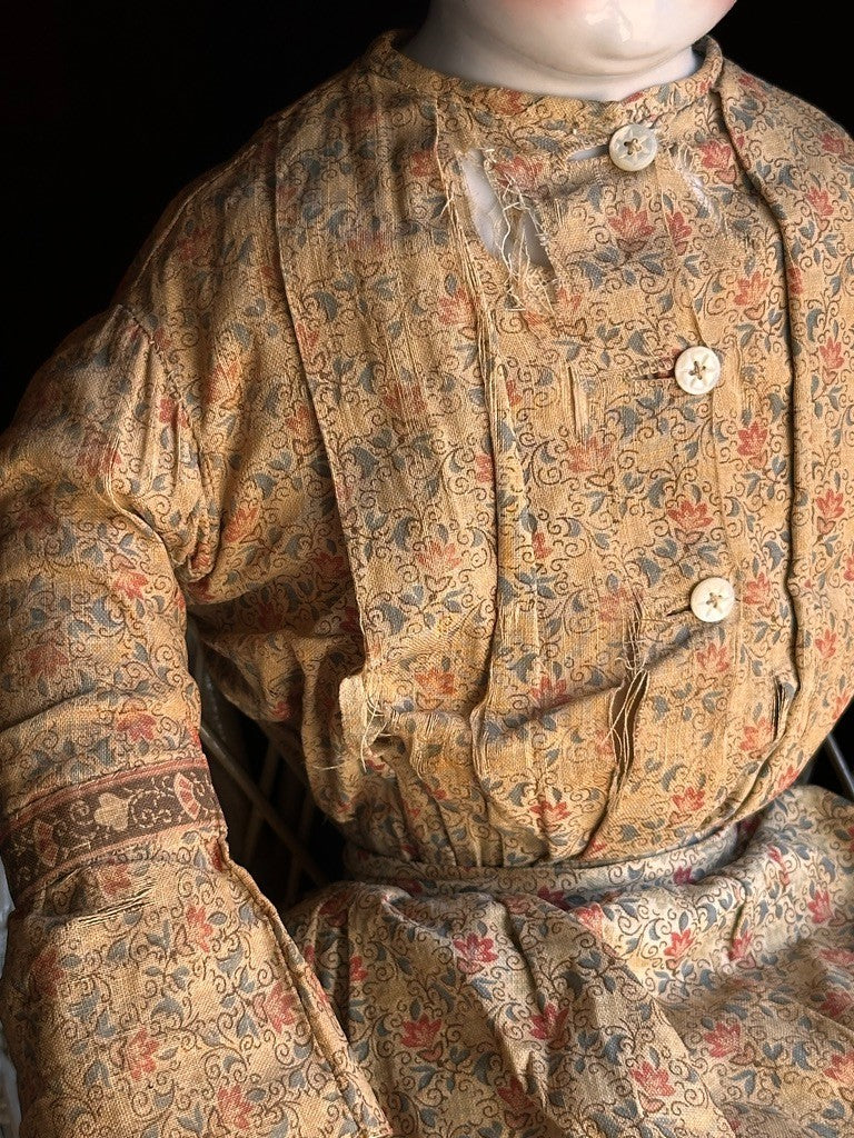 Large Antique German 26.5” Kestner Flat Top China Shoulder Head Doll