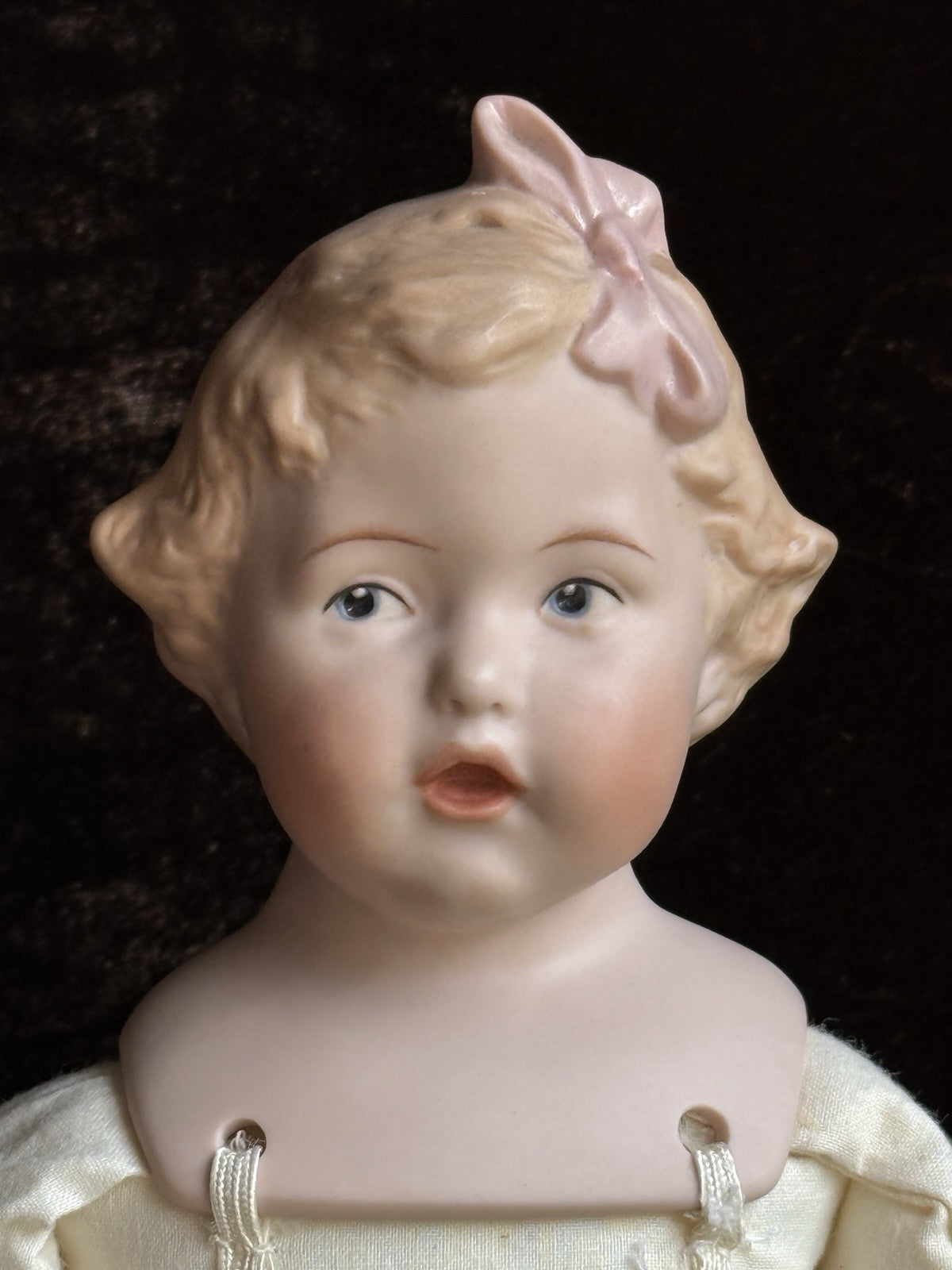 Porcelain 13.5” Repro of Antique Gebruder Heubach 7851 Character Girl Doll