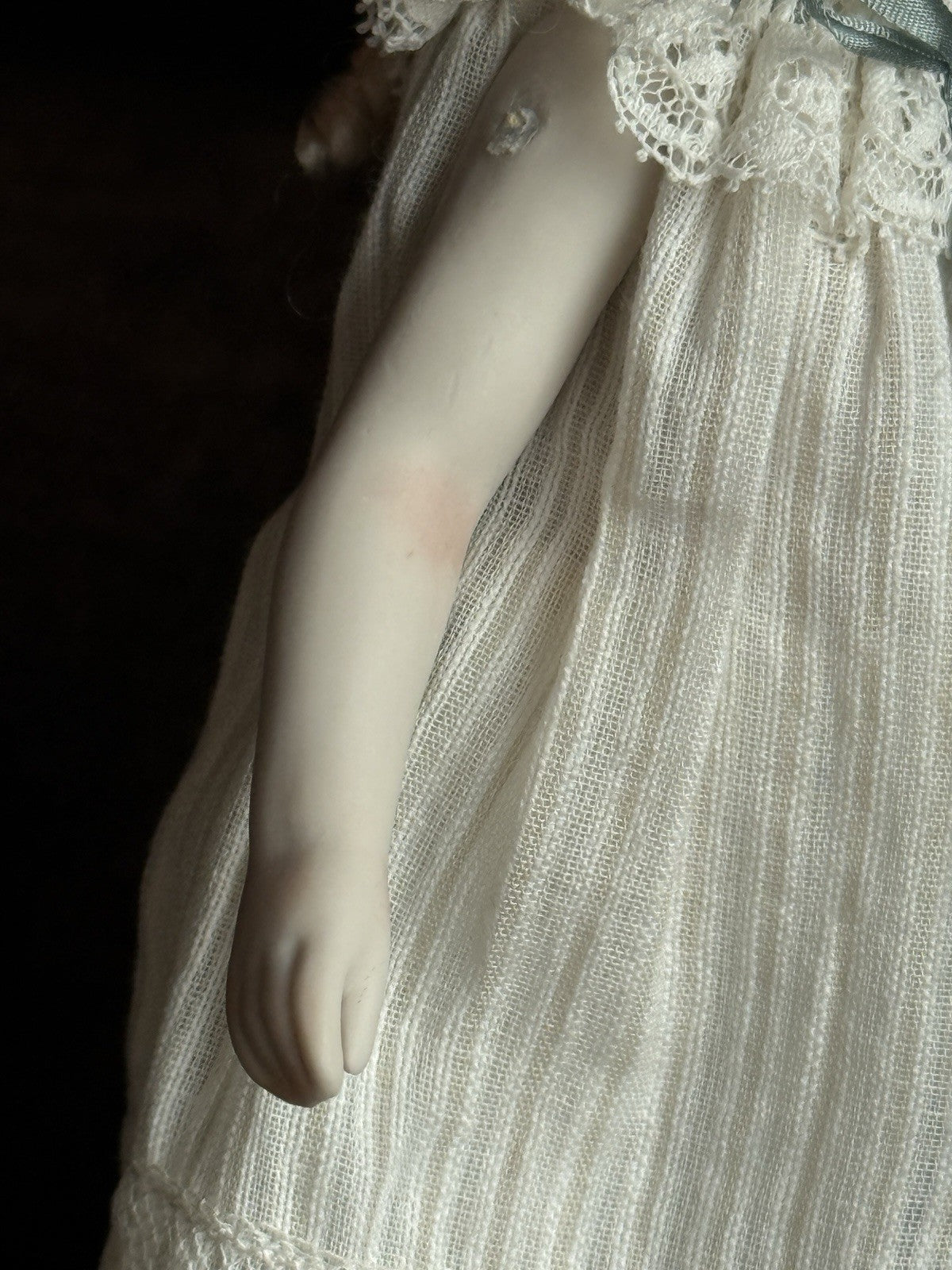 Miniature Cathy Hansen 7” Porcelain Repro of Antique French Mignonette Doll