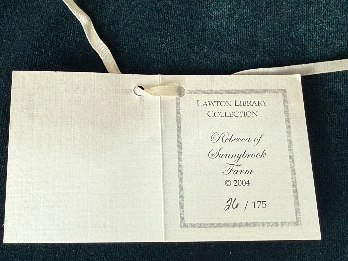 MIB Wendy Lawton “Rebecca Of Sunnybrook Farm” Wood/Porcelain Doll LE 175 COA/Tag