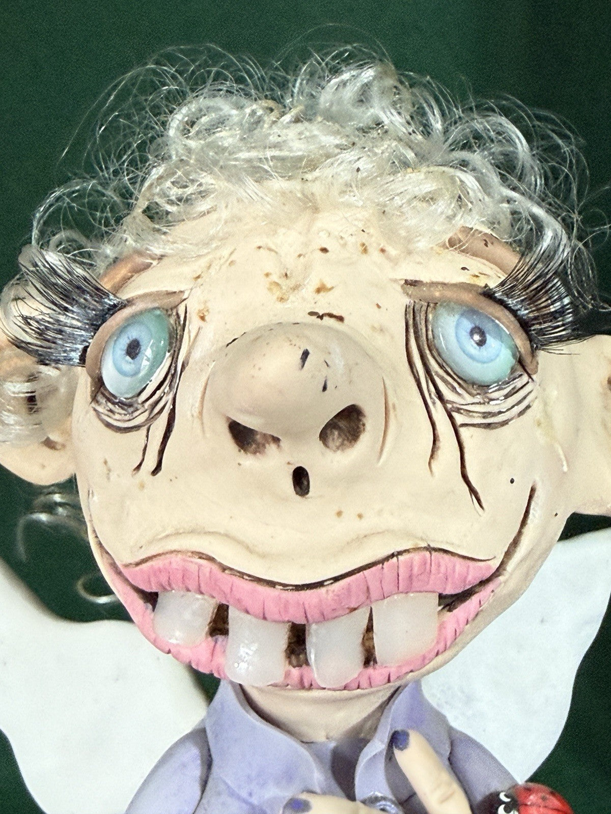 OOAK Artist 10” Mixed Media Clay Doll “Molly Goblin” by RosannasArtClay