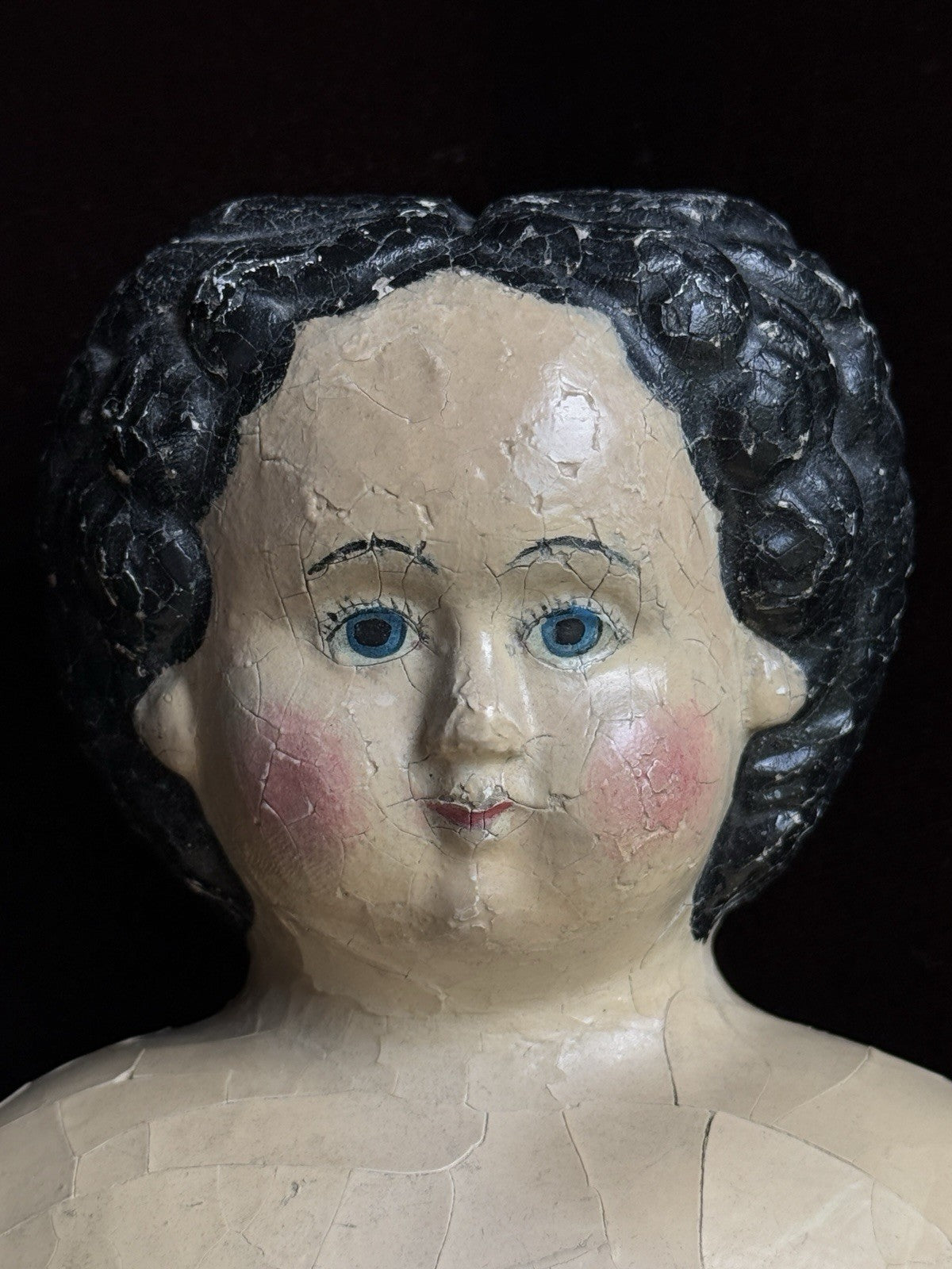 Antique American 26” Greiner Papier Mache Head #6 Doll Original Label