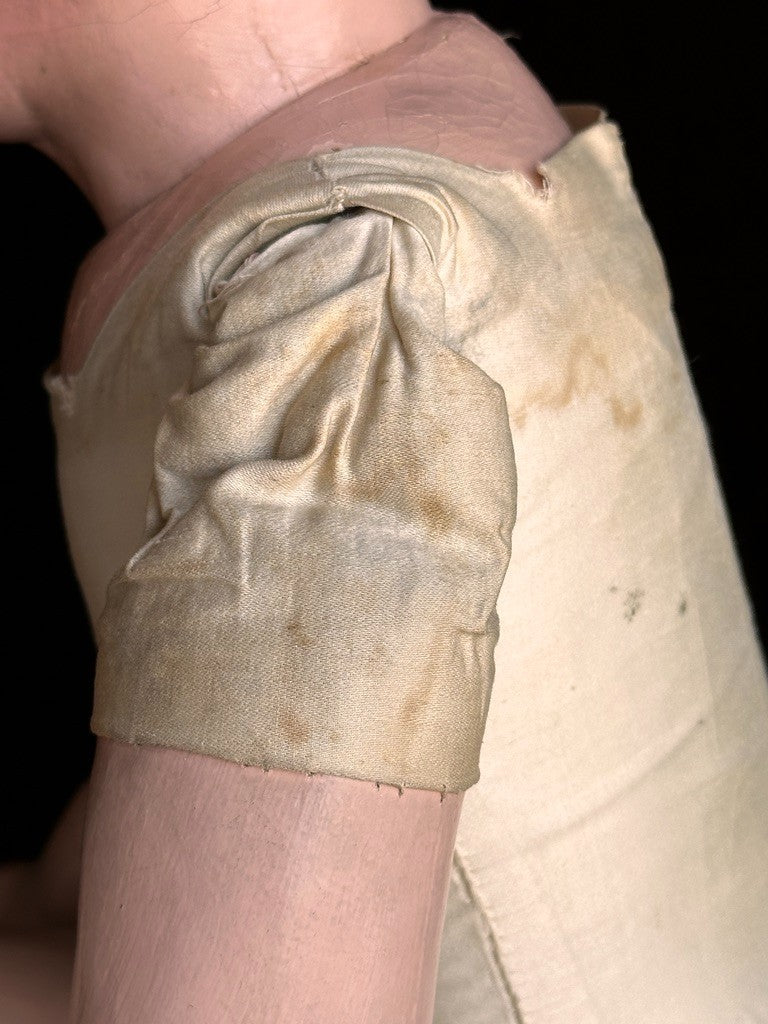 Huge Antique American Martha Chase 28" Oil Painted Cloth Toddler Doll