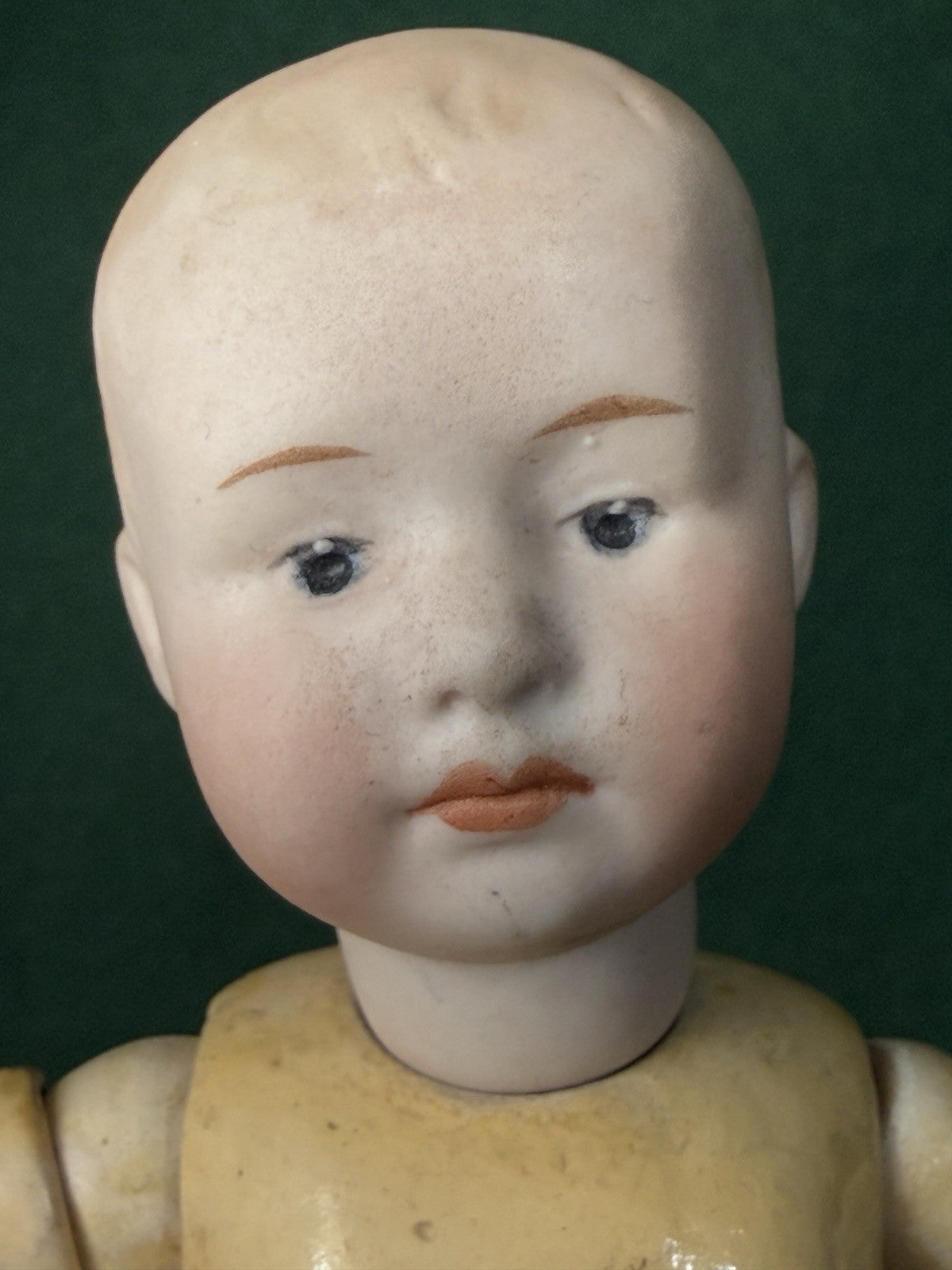 Antique German 8.5” Gebruder Heubach Bisque Head Character Boy Doll