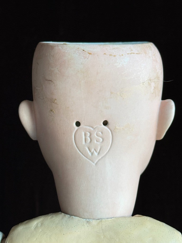 Antique German 26" Bruno Schmidt Bisque Head Doll
