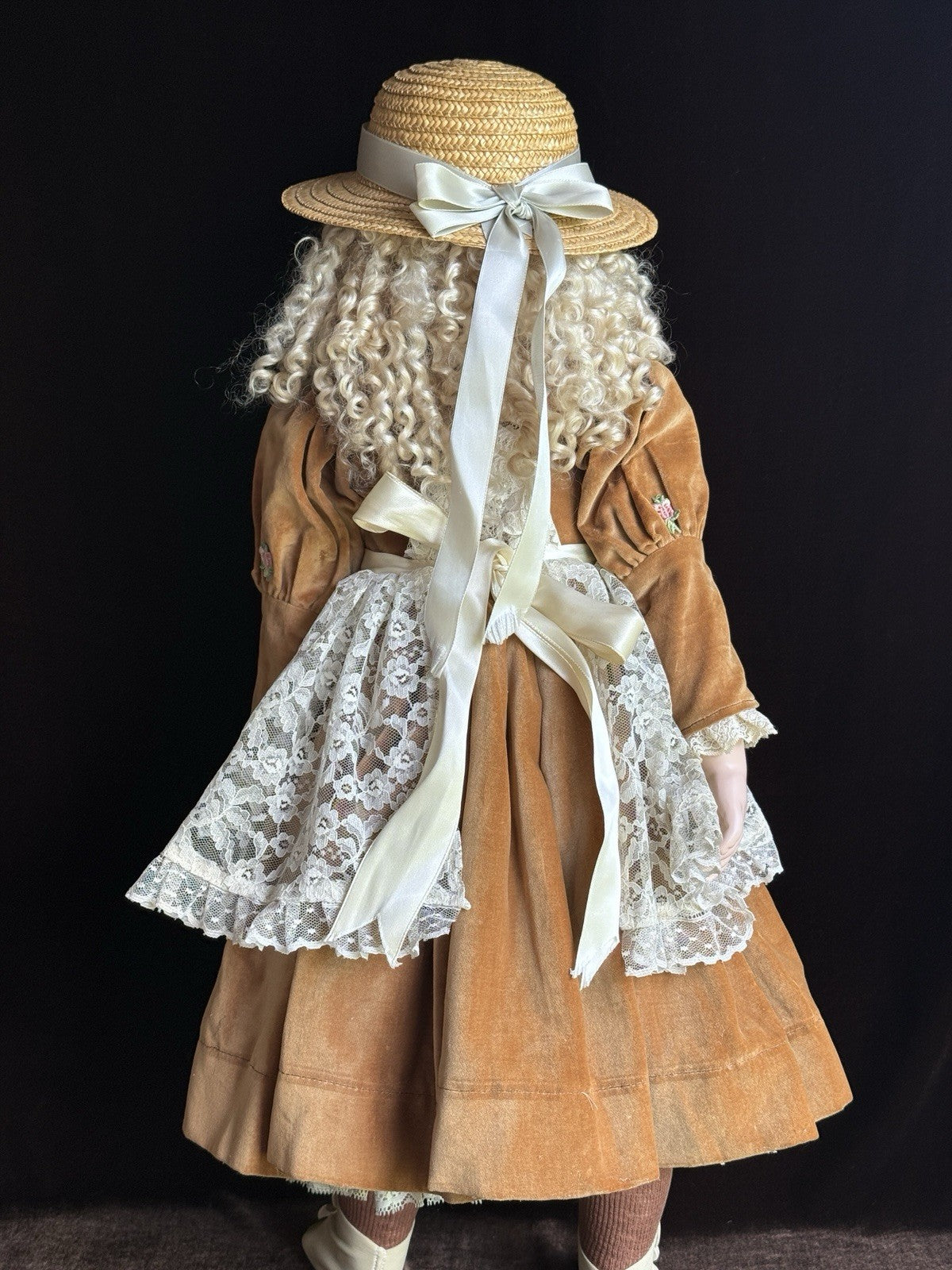 Large Porcelain Composition 29” Reproduction of Antique French Bru Jne Doll