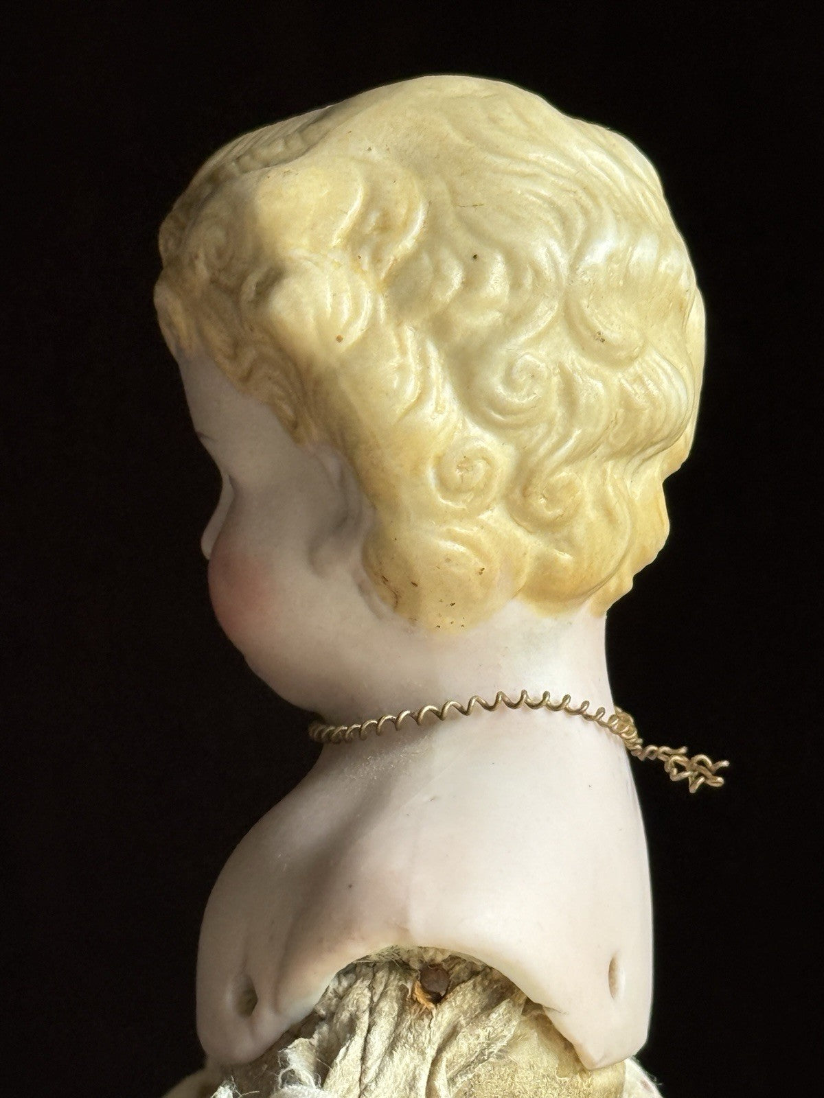 Antique German 10.5” Parian Bisque Head China Doll