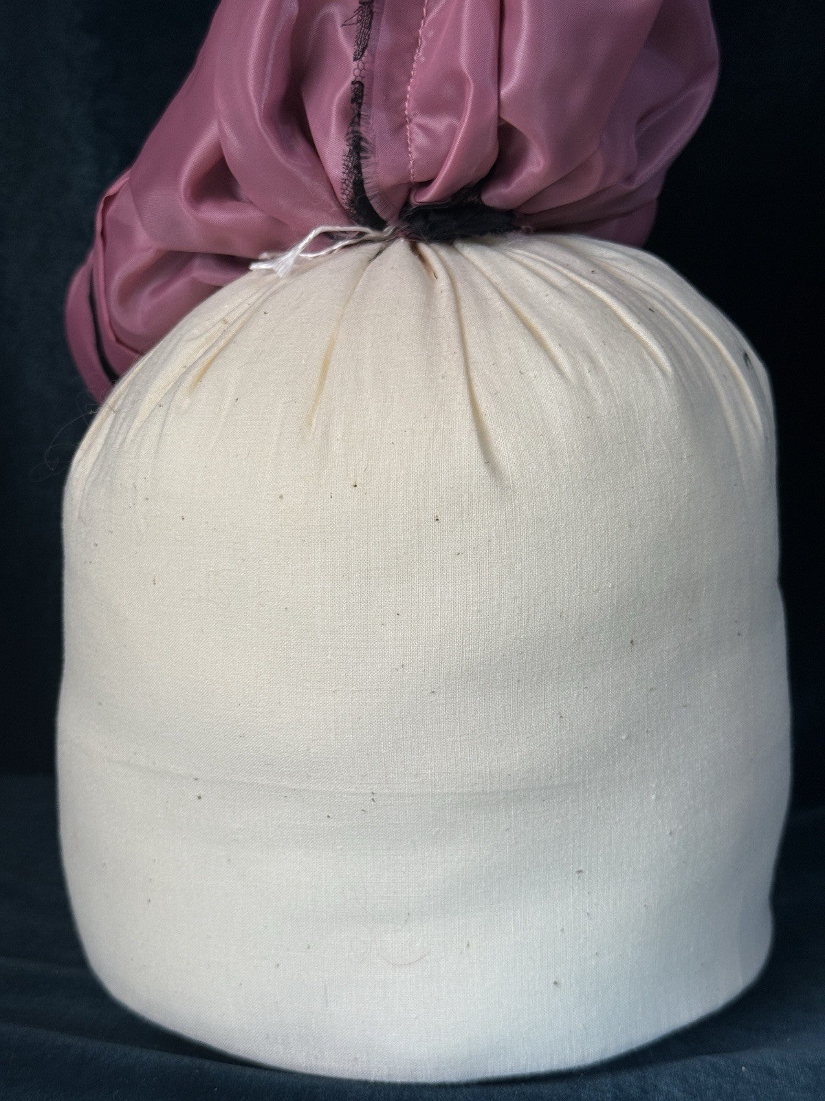 Large 10 1/2” Antique German Porcelain Schneider (?) Half Doll Pin Cushion