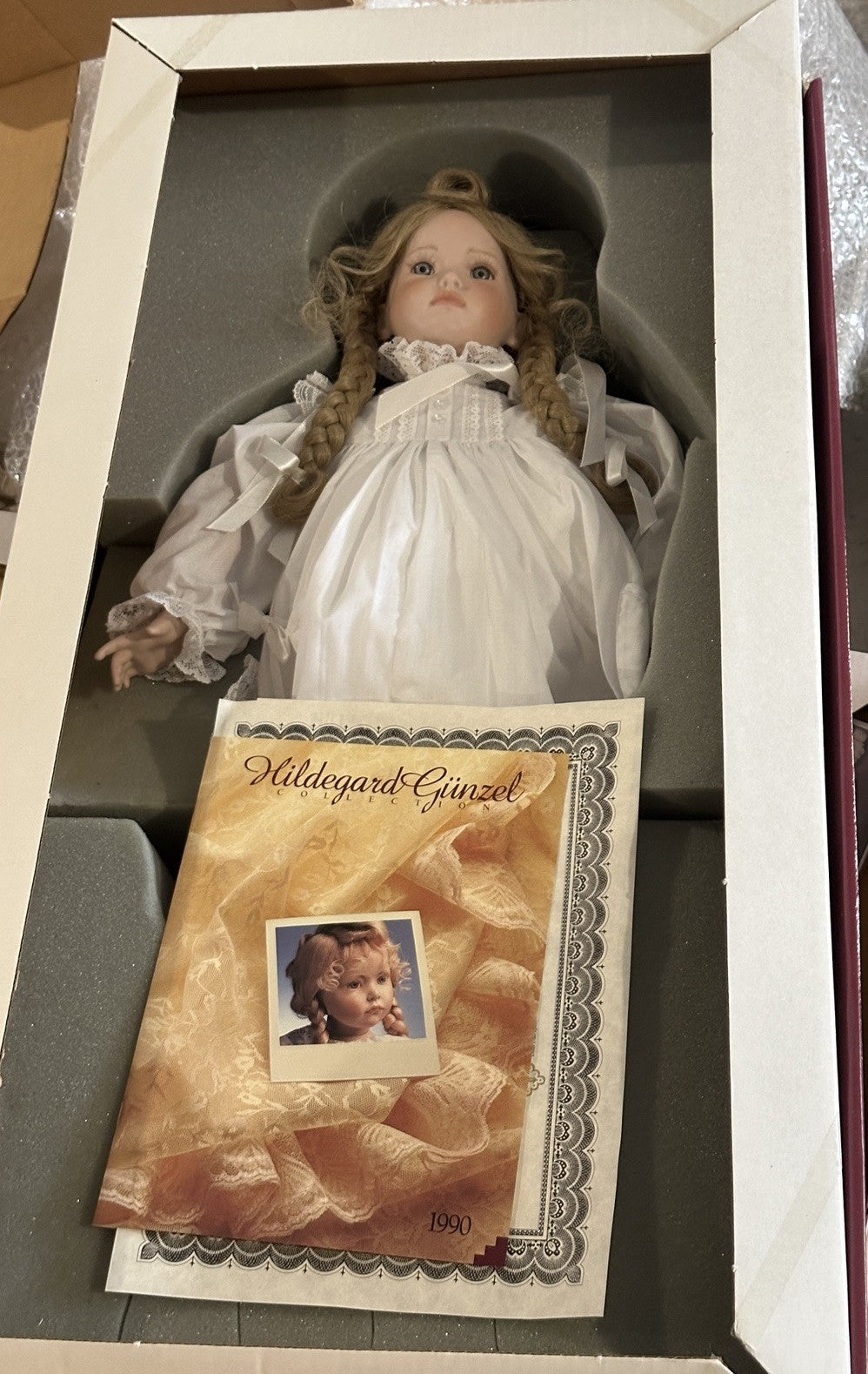 MIB Artist Hildegard Gunzel Porcelain 24” Doll “Tricia” LE 500 Box/COA/Tag