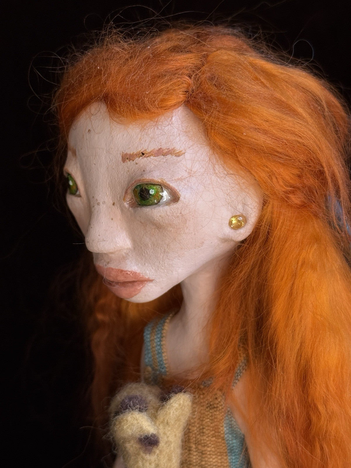 OOAK Artist 13” Mixed Media Paper Clay Doll by Barbara Lee Bosco