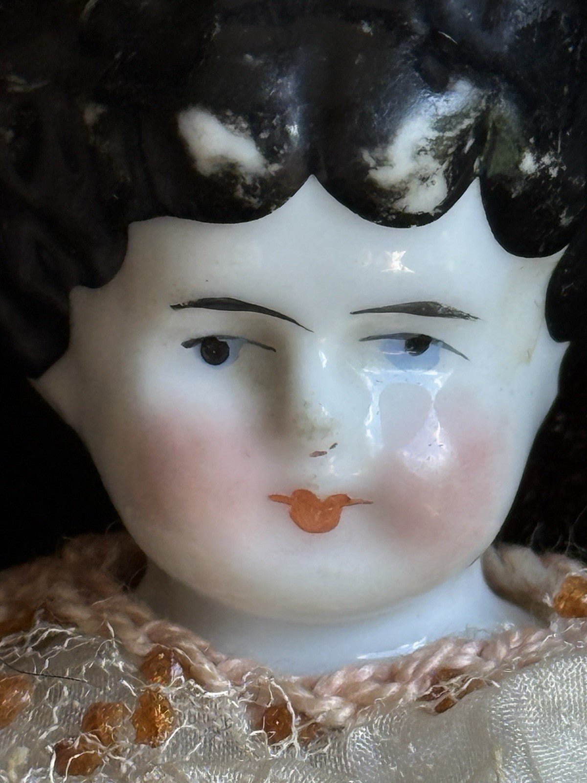 Antique German Cabinet Size 7.875” Hertwig Pet Name Alphabet Body China Doll