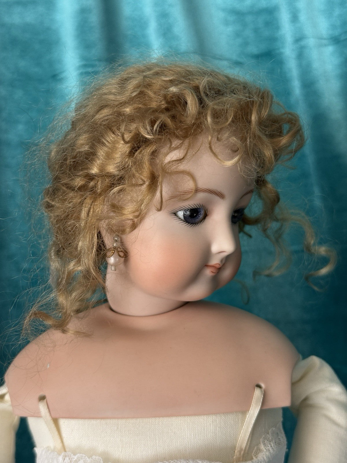 Vintage Artist Porcelain 20” Reproduction of Antique French Fashion FG Doll