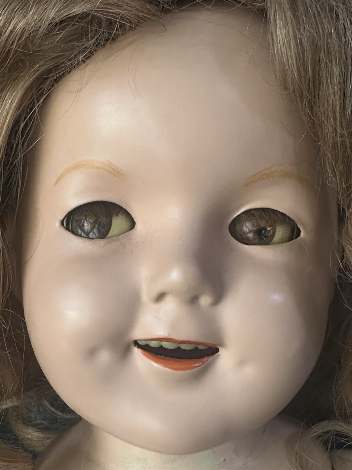 Vintage IDEAL All  Composition Shirley Temple 27” Doll Flirty Eyes