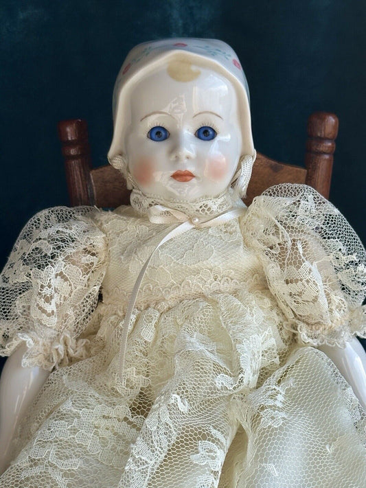Rare 12.5” Vintage 1948 Emma Clear Signed Stuart Baby China Doll Glass Eyes