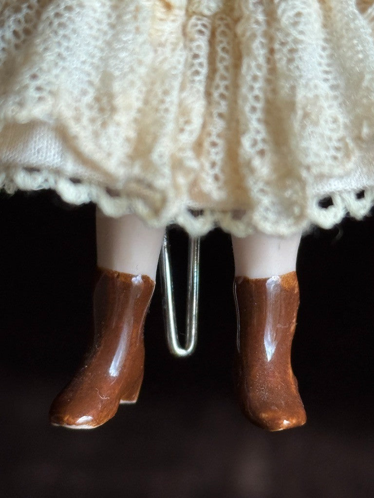 Miniature Artist 4” Porcelain Victorian Dollhouse Girl Doll