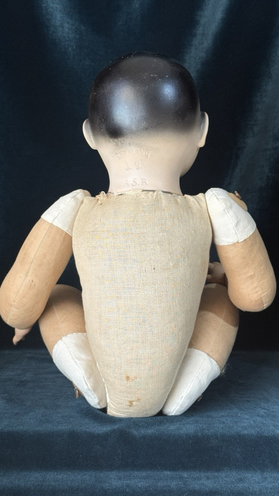 Rare Large 20” German Bisque Portrait of Asian Child by Theodor Recknagel