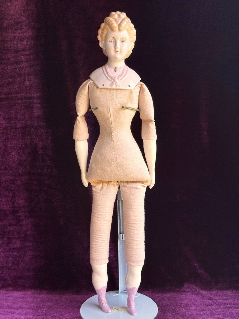 Vintage 22” Reproduction of Antique German China Fashion Doll
