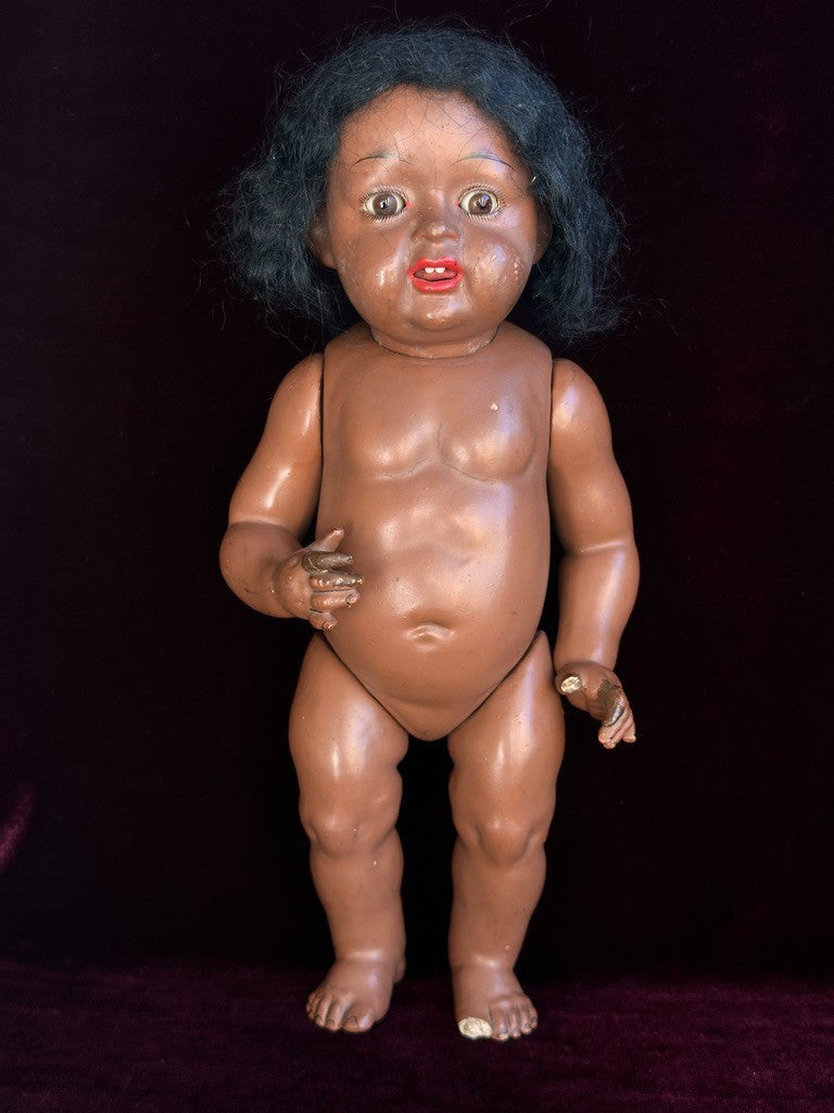 Rare Antique German (?) Koenig Wernicke (?) Dark Complexion Baby Toddler Doll