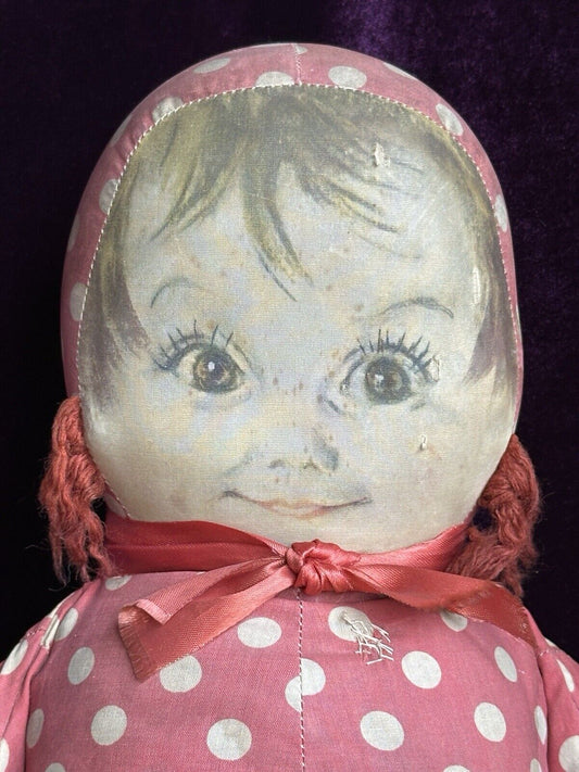 Rare Large 22” Georgene Averill Maud Tousey Fangel Cloth Doll