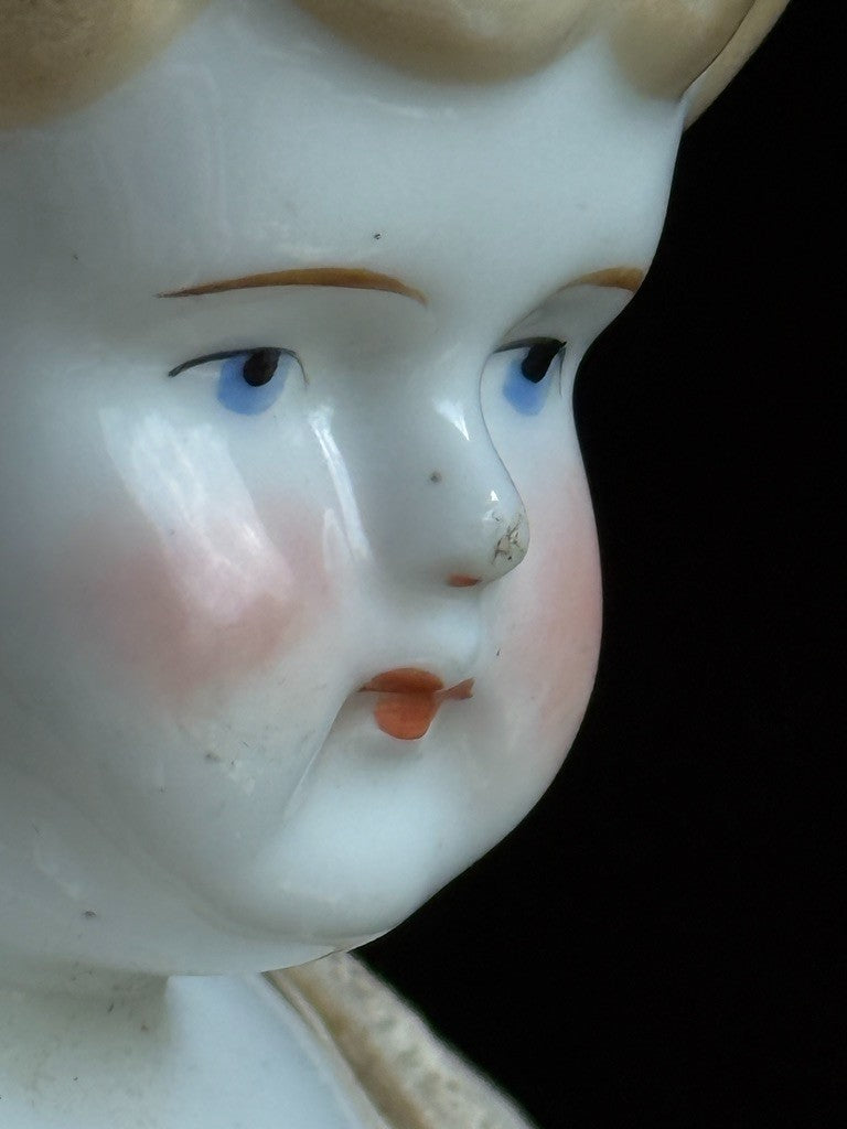 Antique German Hertwig 16” Lowbrow China Shoulder Head Doll