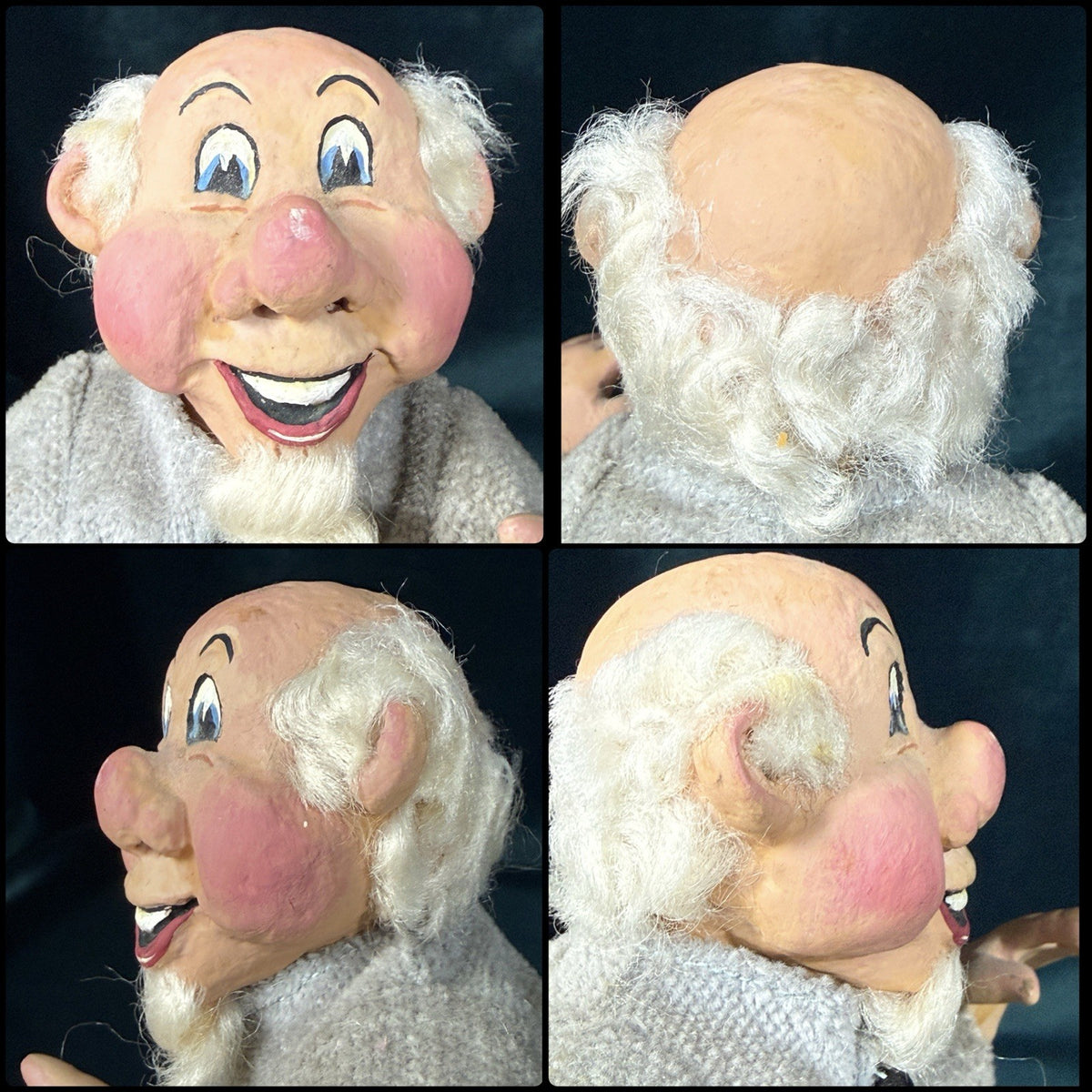 ODACA Artist Betsy Baker Original Signed Lot Of 4 Paper-Mâché Gnome 7” Dolls
