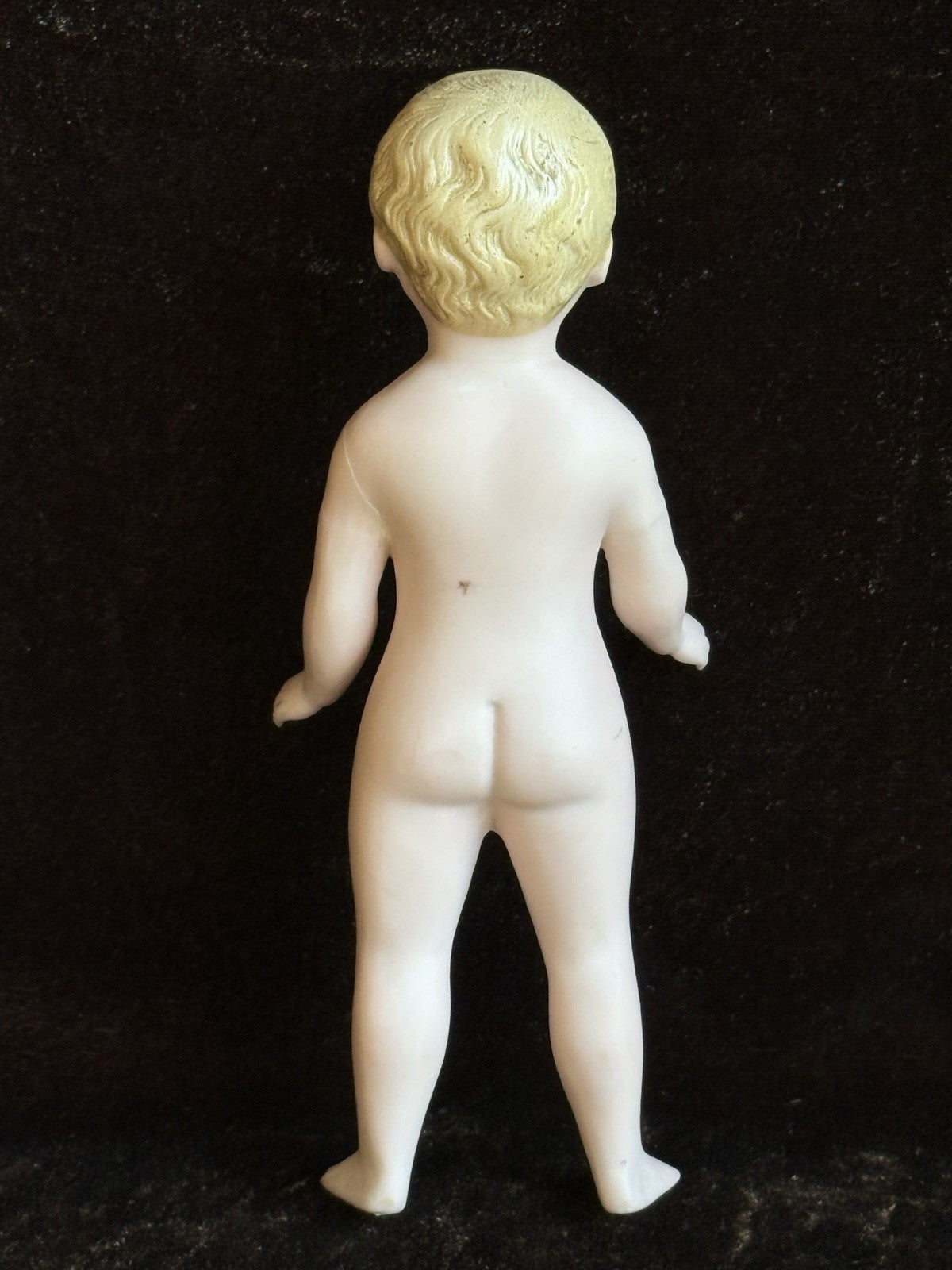 Antique German Bisque Miniature Large 6.5” Frozen Charlie Doll