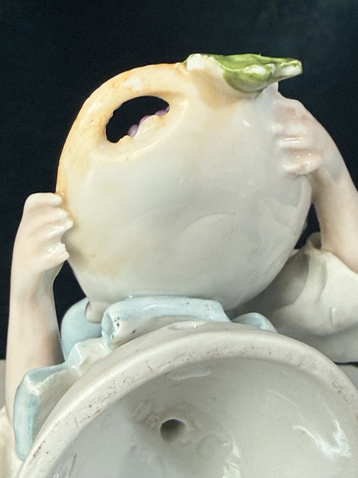 Antique German Porcelain GALLUBA & HOFMANN 5 1/2” Half Doll Pin Cushion