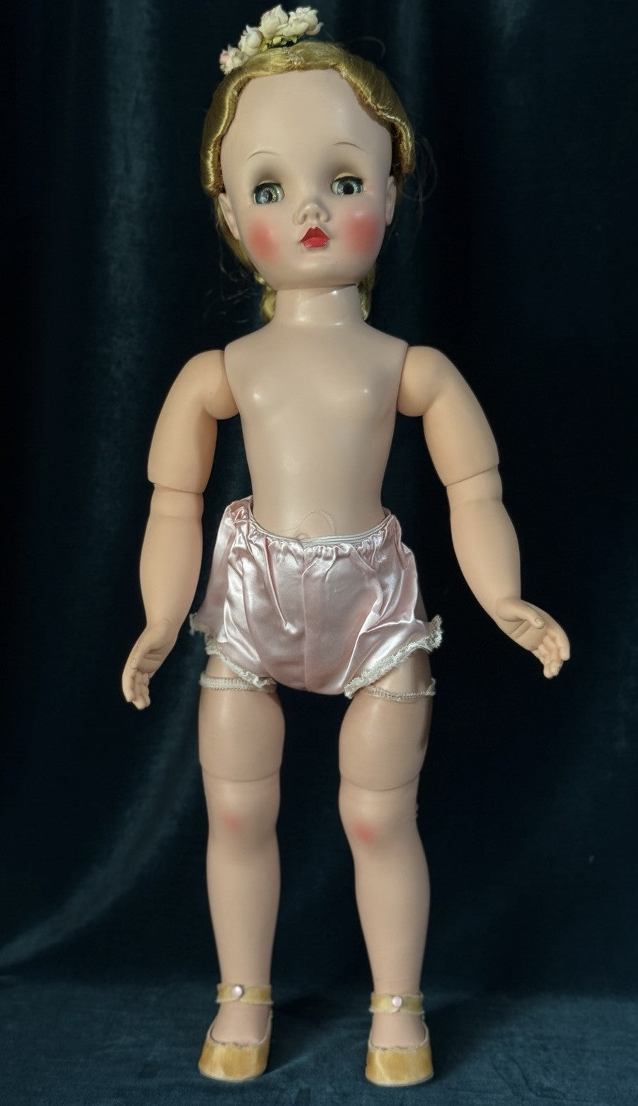 Rare!!! All Original Vintage 1950’s Madame Alexander 24” Binnie In Pink Gown