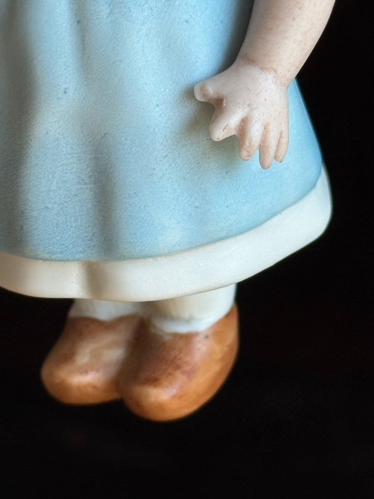 Lot of 2 Antique German and Japan Miniature All Bisque Dutch Dolls